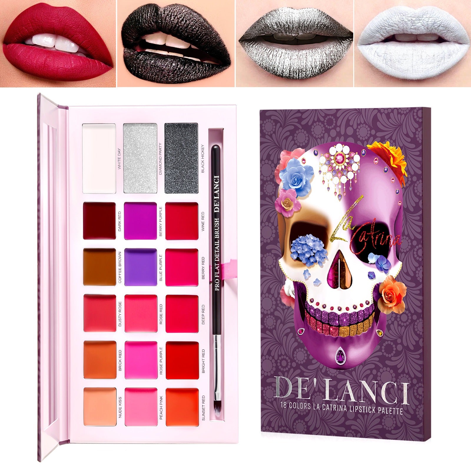 18 Colors La Catrina Lipstick Palette 16.8g