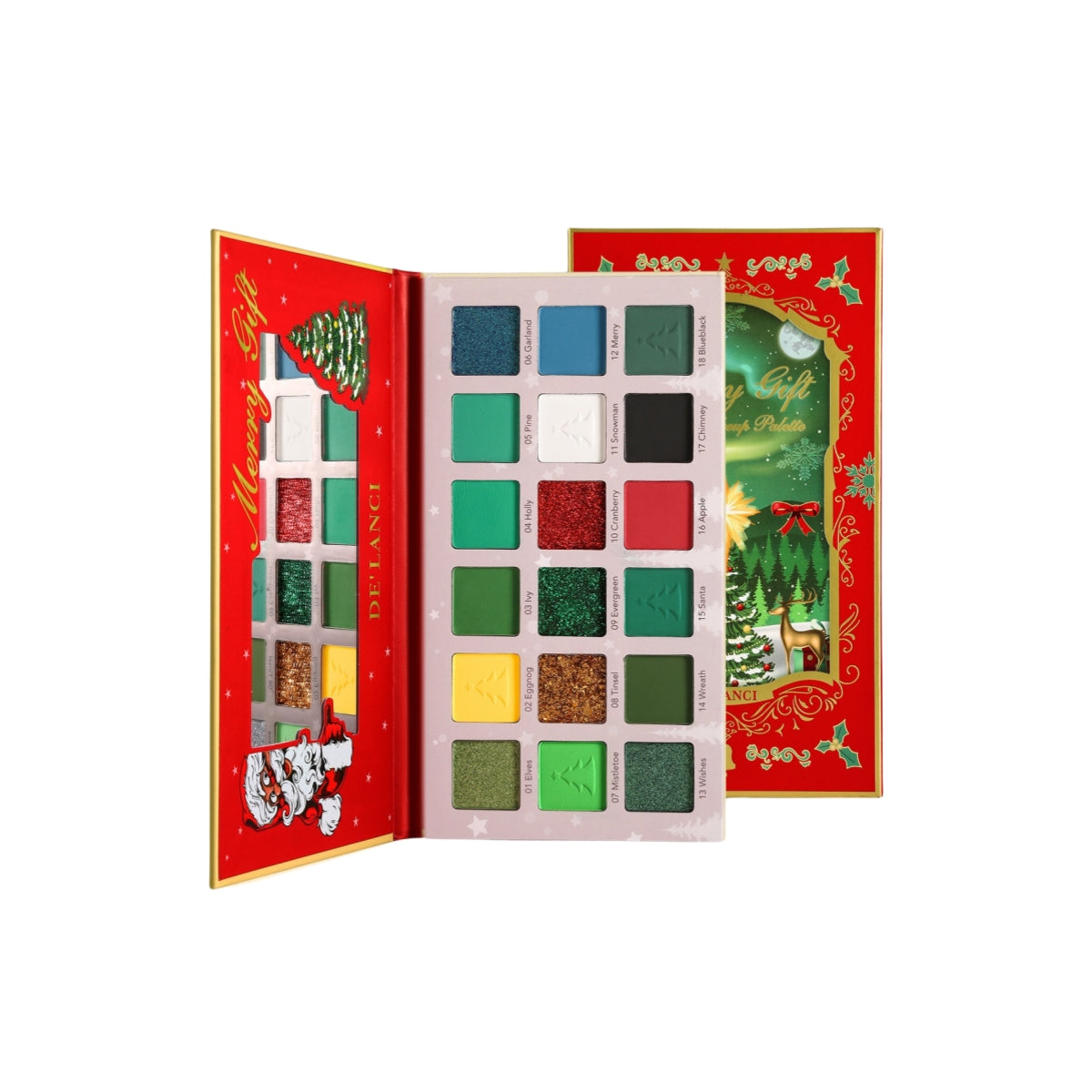 Merry Gift Green Makeup Palette 18 Colors Eyeshadow 27g