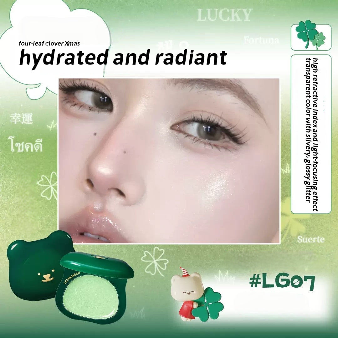 LEEMEMBER Purple Floral Bear Hydrating Cream Blush 4g