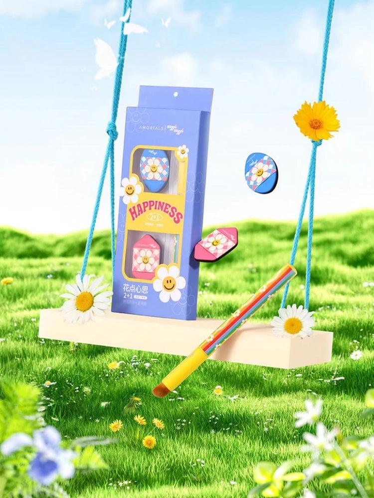 Amortals Wiggle Wiggle Concealer Tools Mini Puff n Brush Set