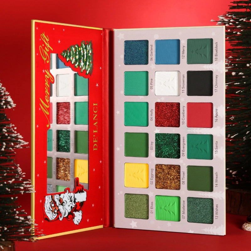 Merry Gift Green Makeup Palette 18 Colors Eyeshadow 27g