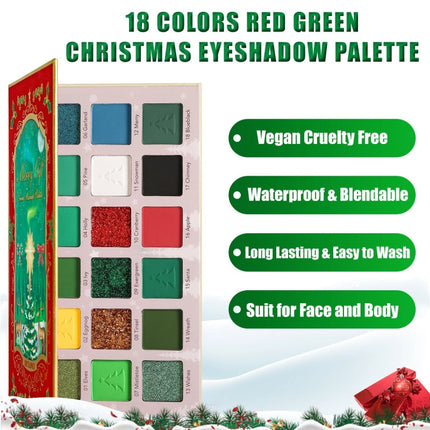 De'Lanci - Merry Gift Green Makeup Palette 18 Colors Eyeshadow 27g
