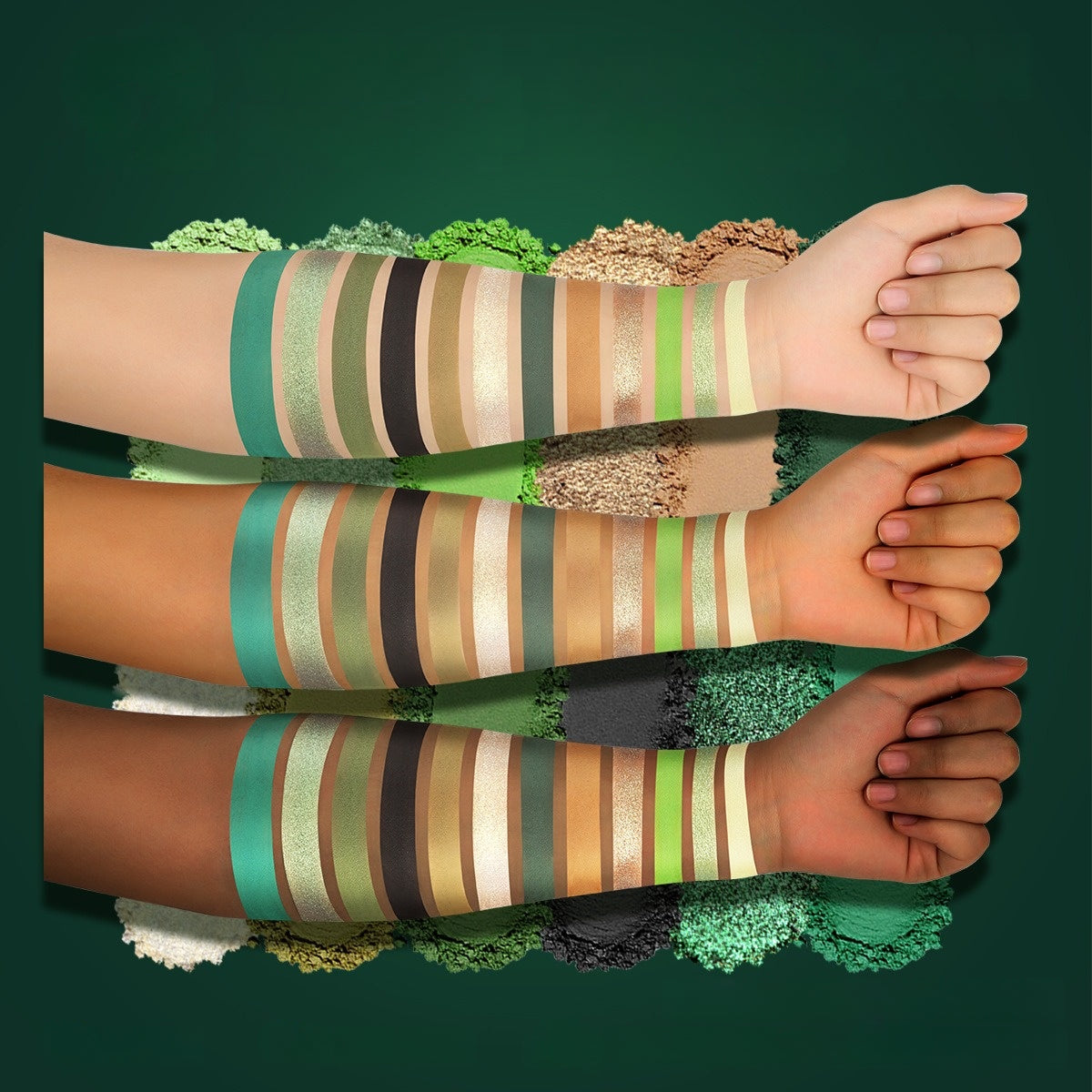 DE'LANCI Olive Earth 12 Colors Multichrome Green Makeup Palette 18.8g