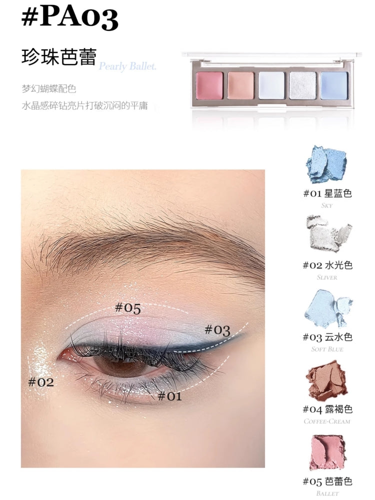 Eunarz Five Colors Eyeshadow 5g