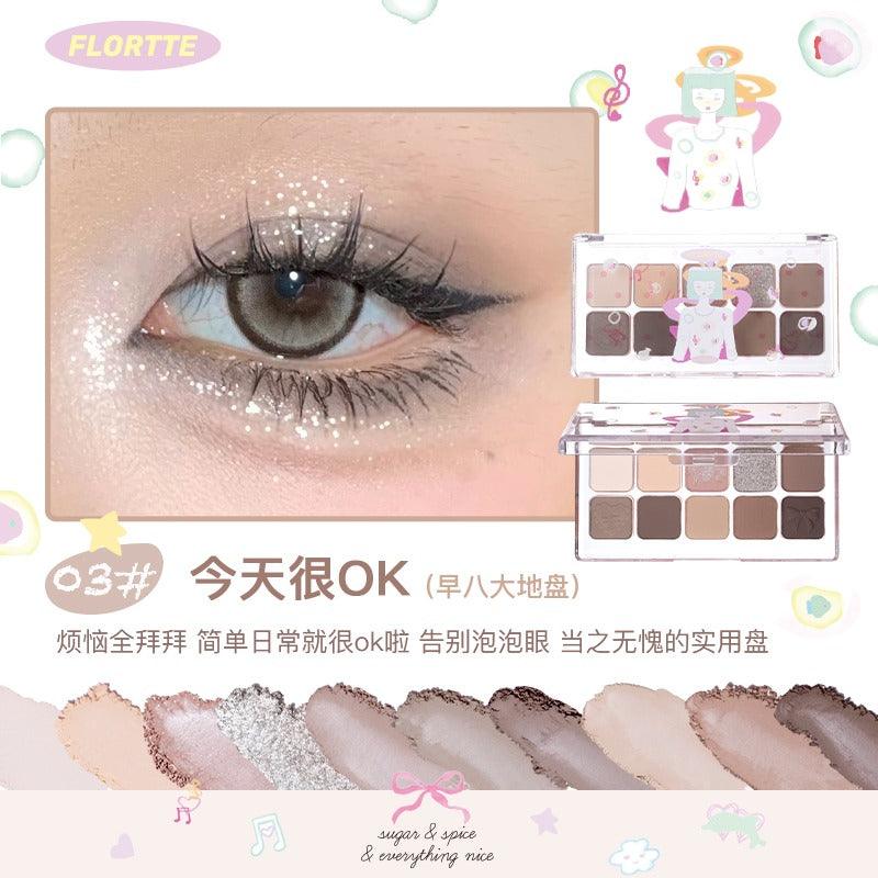 FLORTTE Wackky 10 Colors Eyeshadow Palette 7.5g
