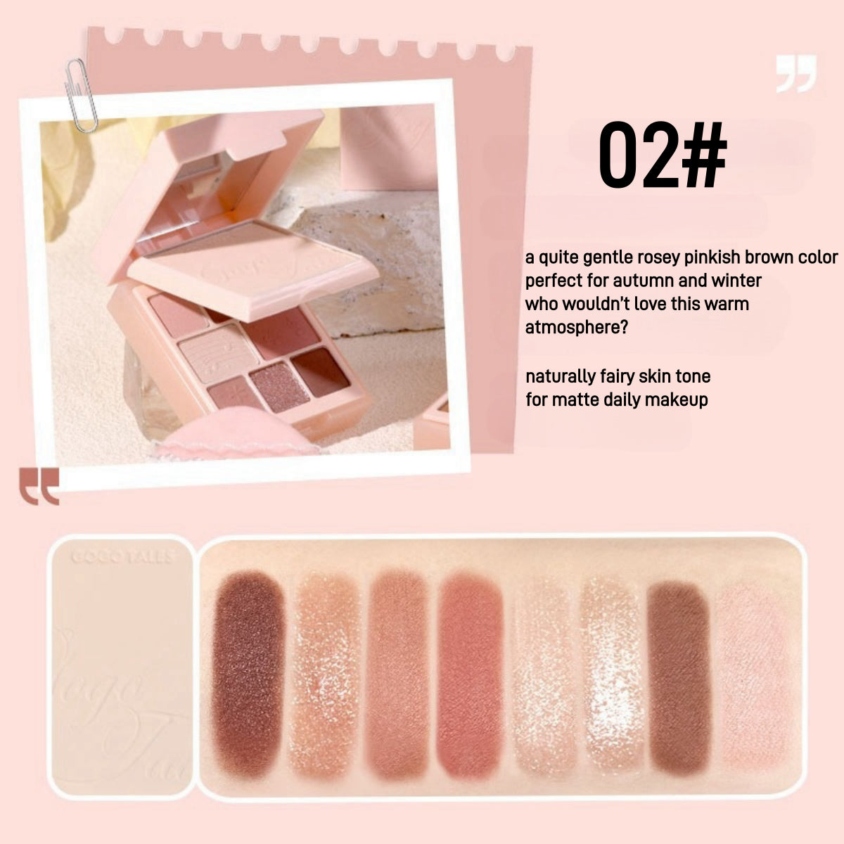 GOGO TALES 2-IN-1 Kit Pressed Powder Eyeshadow Palette 15.2g