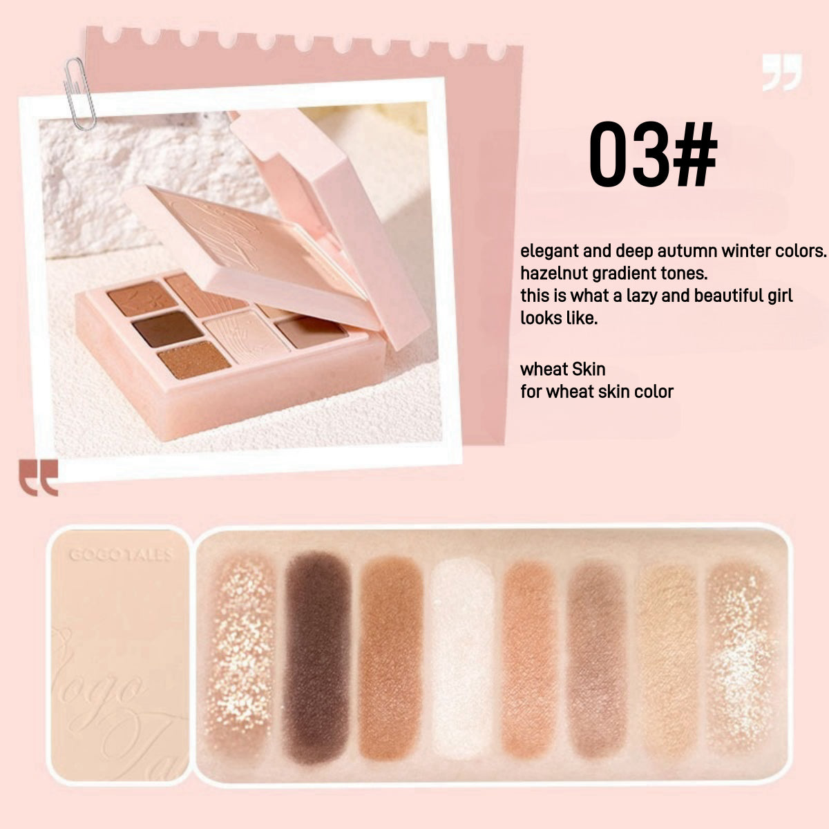GOGO TALES 2-IN-1 Kit Pressed Powder Eyeshadow Palette 15.2g