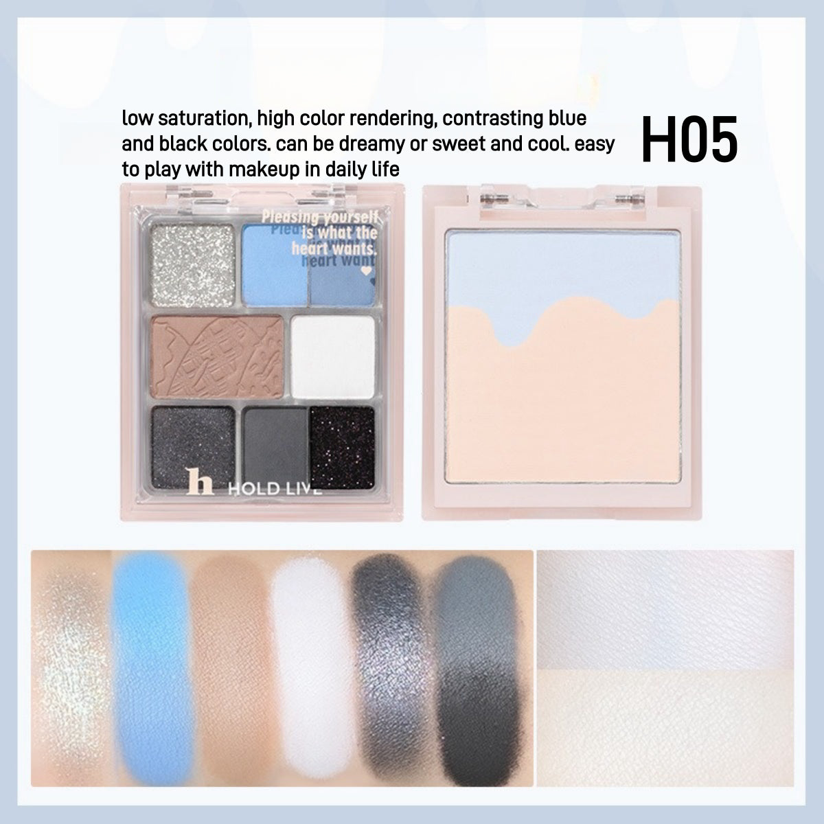 HOLD LIVE 3 in 1 Face Palette Powder Blusher Eyeshadow 16g
