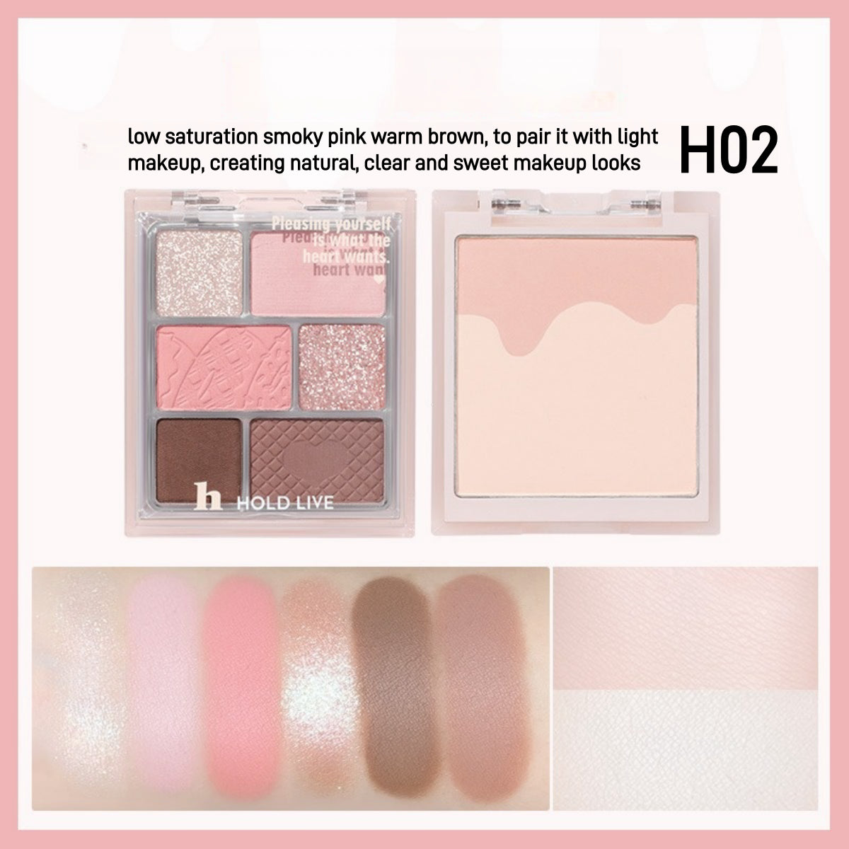 HOLD LIVE 3 in 1 Face Palette Powder Blusher Eyeshadow 16g