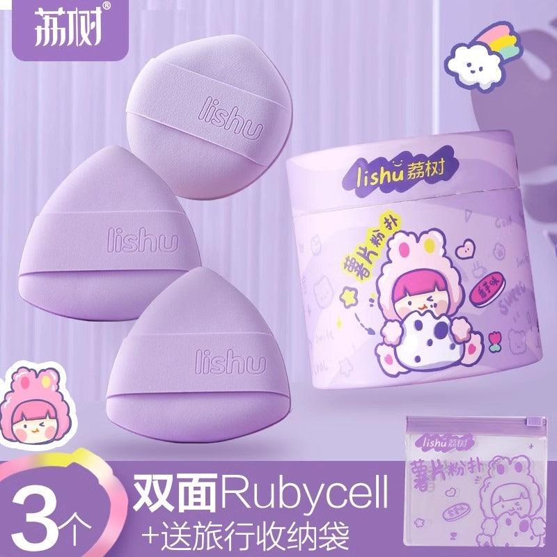 LISHU Chips Bucket Rubycell Makeup Puff Violet