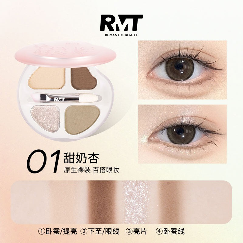 Romantic Beauty Four Colors Silkworm Highlight Palette 3.5g