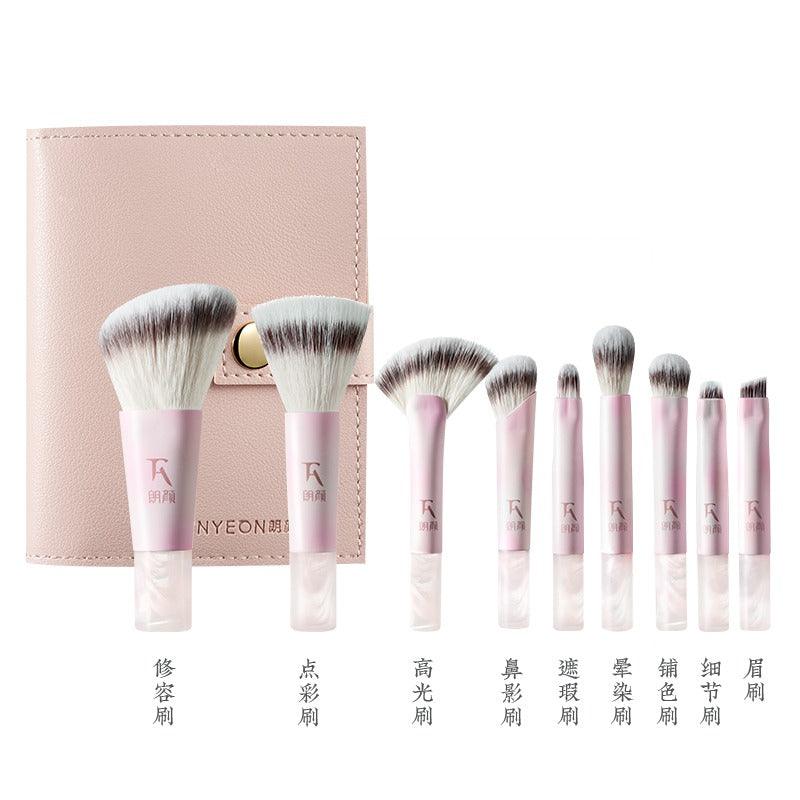 Rownyeon Cloud Inked Makeup Brush Mini Set 9 in With Bag
