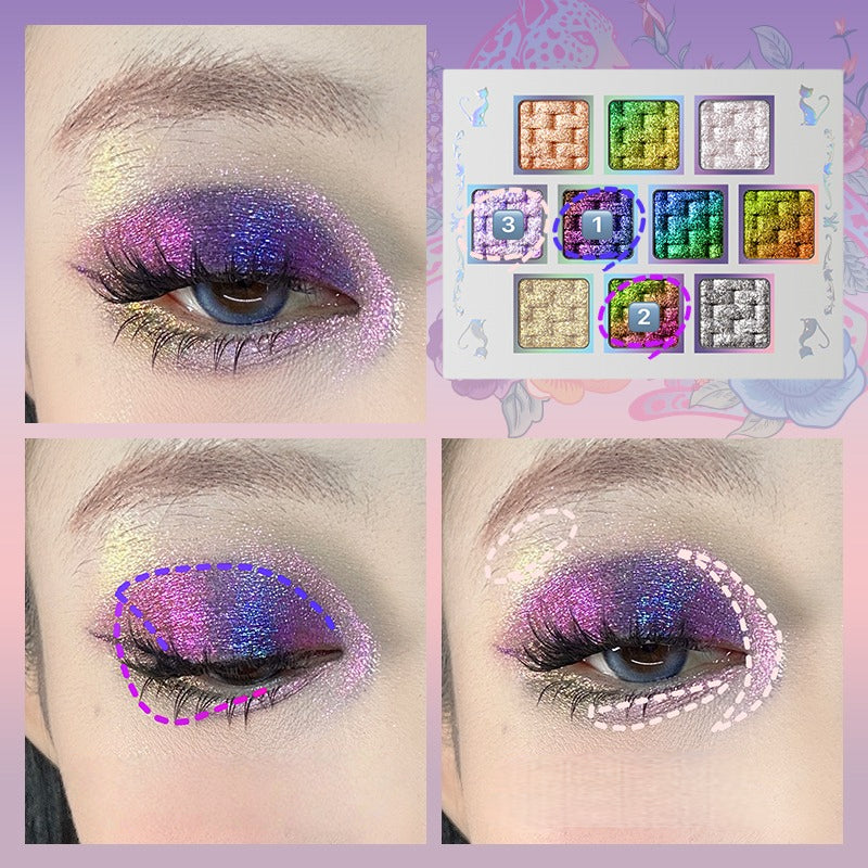 UCANBE 10 Colors Chameleon Eyeshadow Palette Lunar Mirage 7g