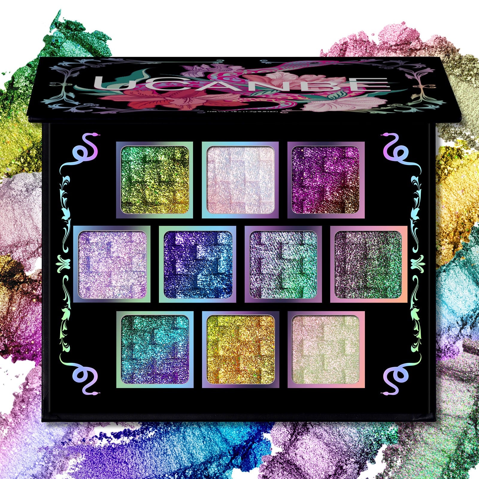 UCANBE 10 Colors Chameleon Eyeshadow Palette Solar Python 7g