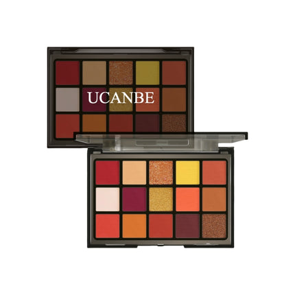 UCANBE - 15 Colors Eyeshadow Palette Sunset Orange 10.8g