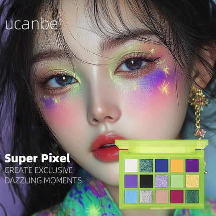 UCANBE - 15 Colors Eyeshadow Palette Super Pixel 720mg*15
