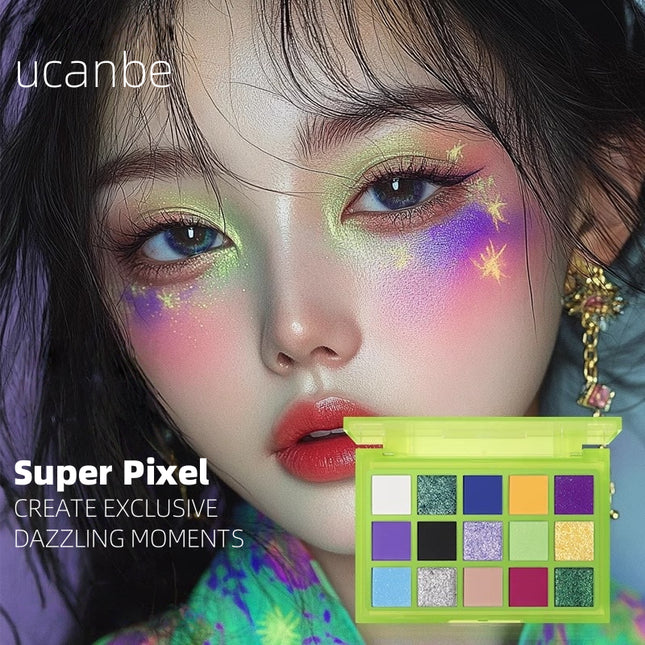 UCANBE - 15 Colors Eyeshadow Palette Super Pixel 720mg*15