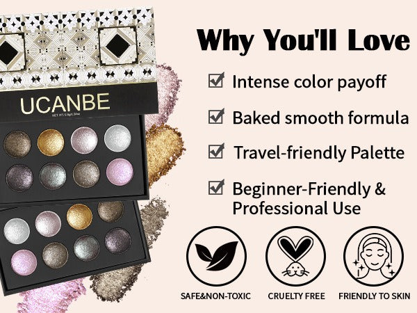 UCANBE - 8-Color Baked Eyeshadow 9.5g
