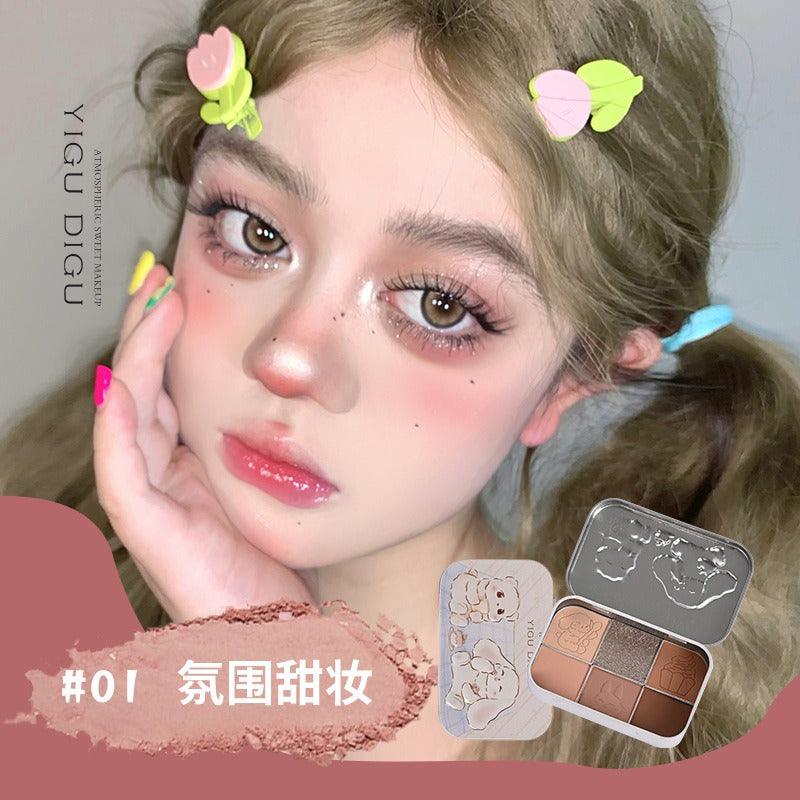 YIGUDIGU Candy Box Tea Party 6 Colors Eye Palette 18g