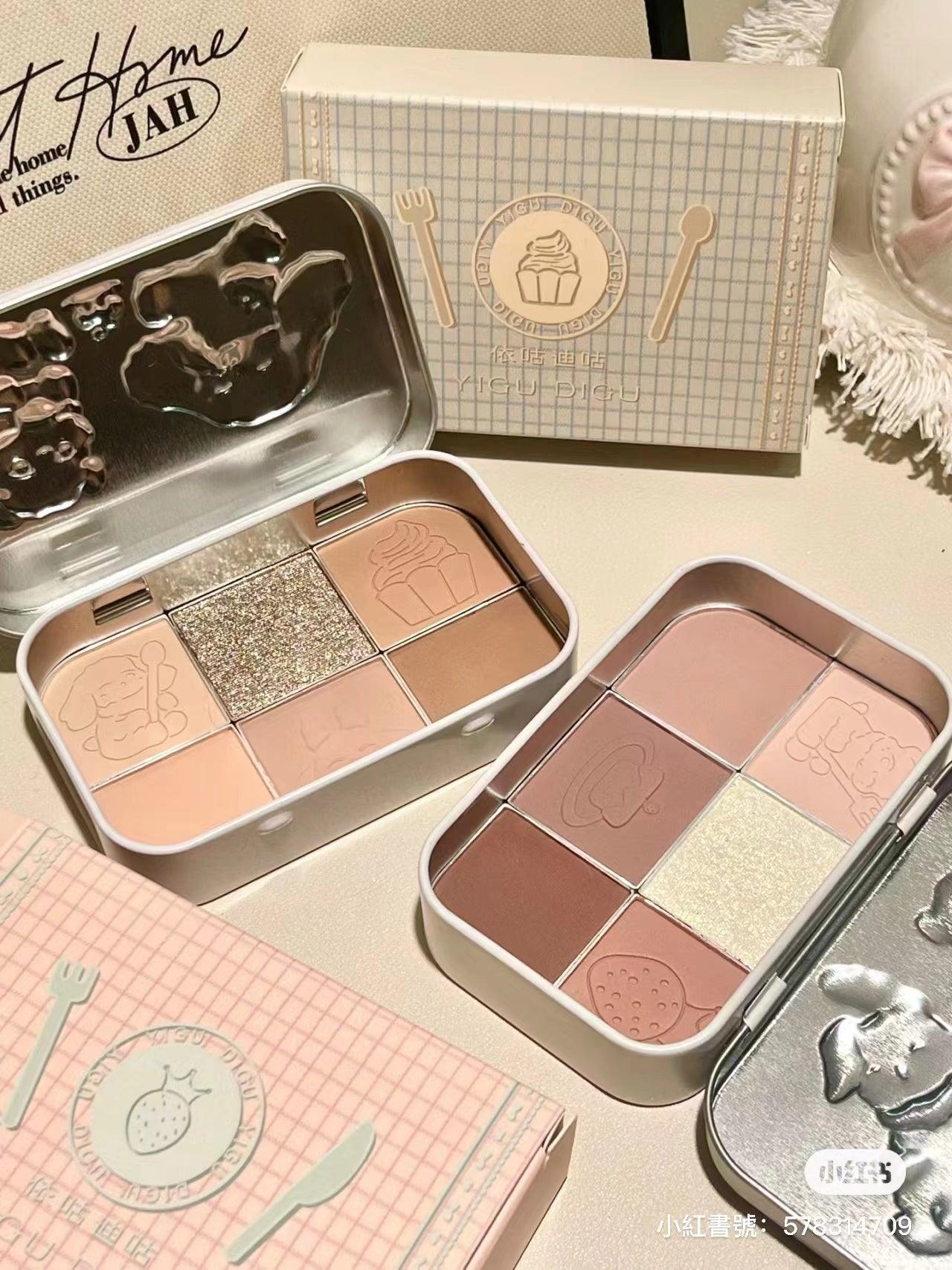 YIGUDIGU Candy Box Tea Party 6 Colors Eye Palette 18g