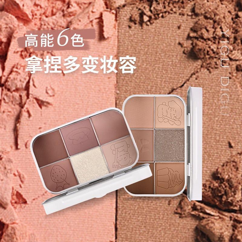 YIGUDIGU Candy Box Tea Party 6 Colors Eye Palette 18g