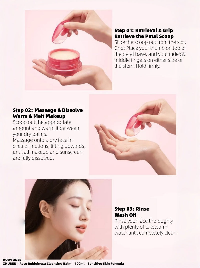 ZHUBEN - Rose Rubiginosa Cleansing Balm 100ml Sensitive Skin Formula