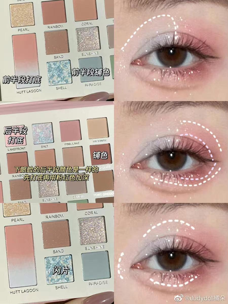 Judydoll Pink Lake Paradise 20 Colors Eyeshadow Palette JD09F - Chic Decent