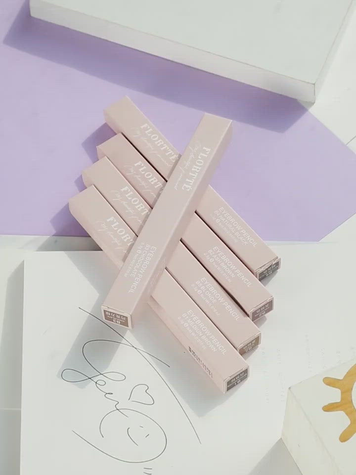 Load video: Flortte Dual Ends Eyebrow Pencil for Beginners B1-B5 0.3g